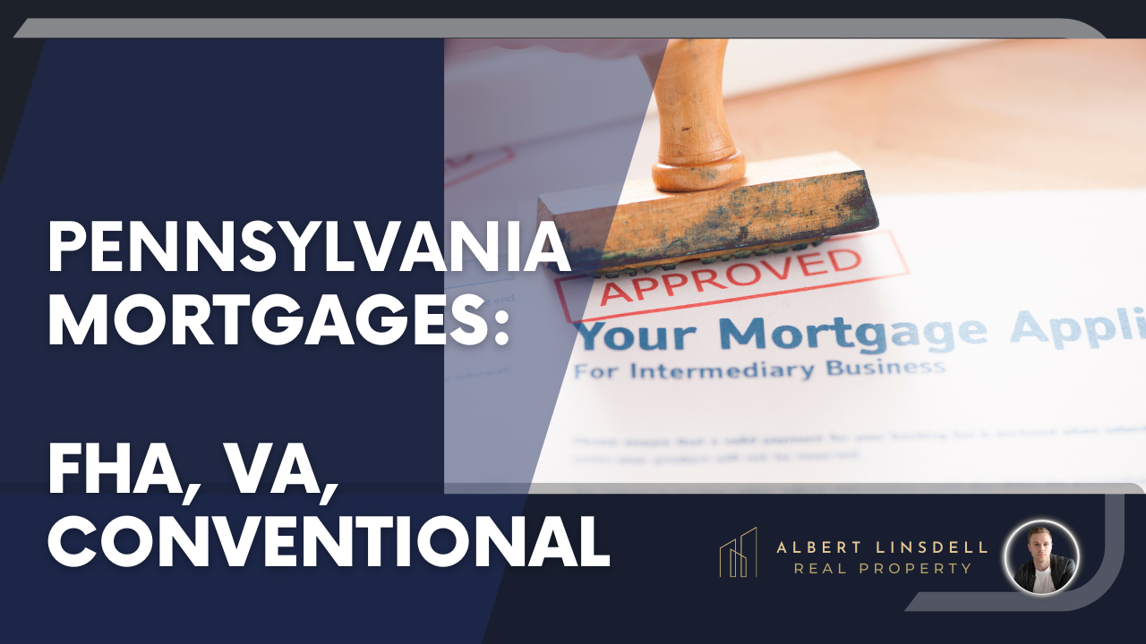 Three keys representing different mortgage options - VA, FHA, and conventional loans - symbolizing choices for homebuyers in Pennsylvania.